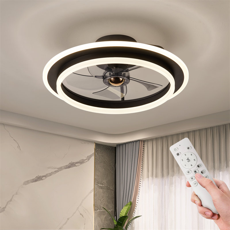 OUKANING 42 In. Integrated LED Indoor Brown Retractable Ceiling Fan With 6-Speed Reversible Motor And Remote Control HG-HCX7016-871US - The Home Depot - View #11